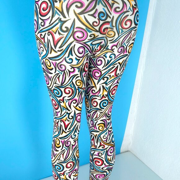 Gilda Marx VINTAGE Tights COLORFUL Printed Stretch TIGHTS Sz Small - Picture 7 of 8